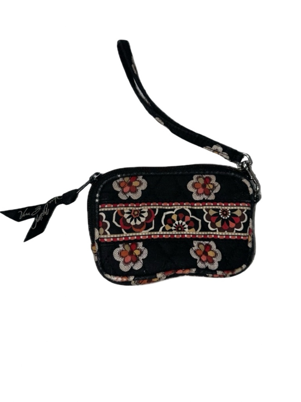 Vera Bradley Quilted Wristlet Black Floral